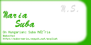 maria suba business card